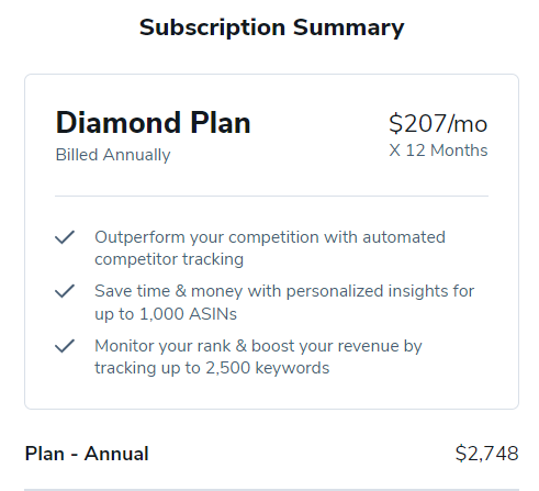Diamond Plan Pricing